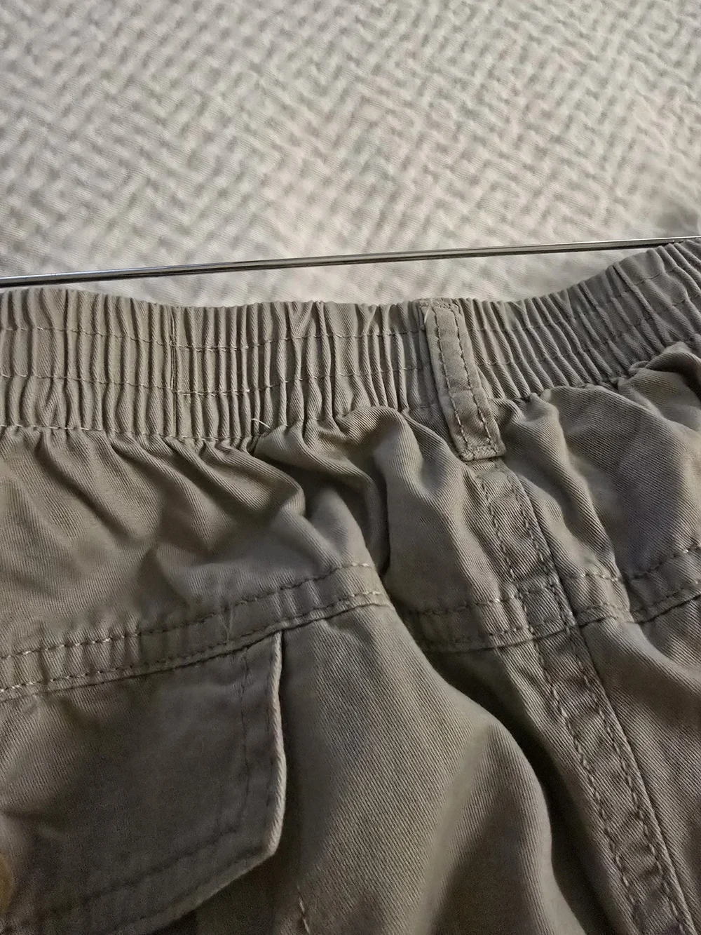 Men's Cargo Pants with Elastic Waist in Light Khaki